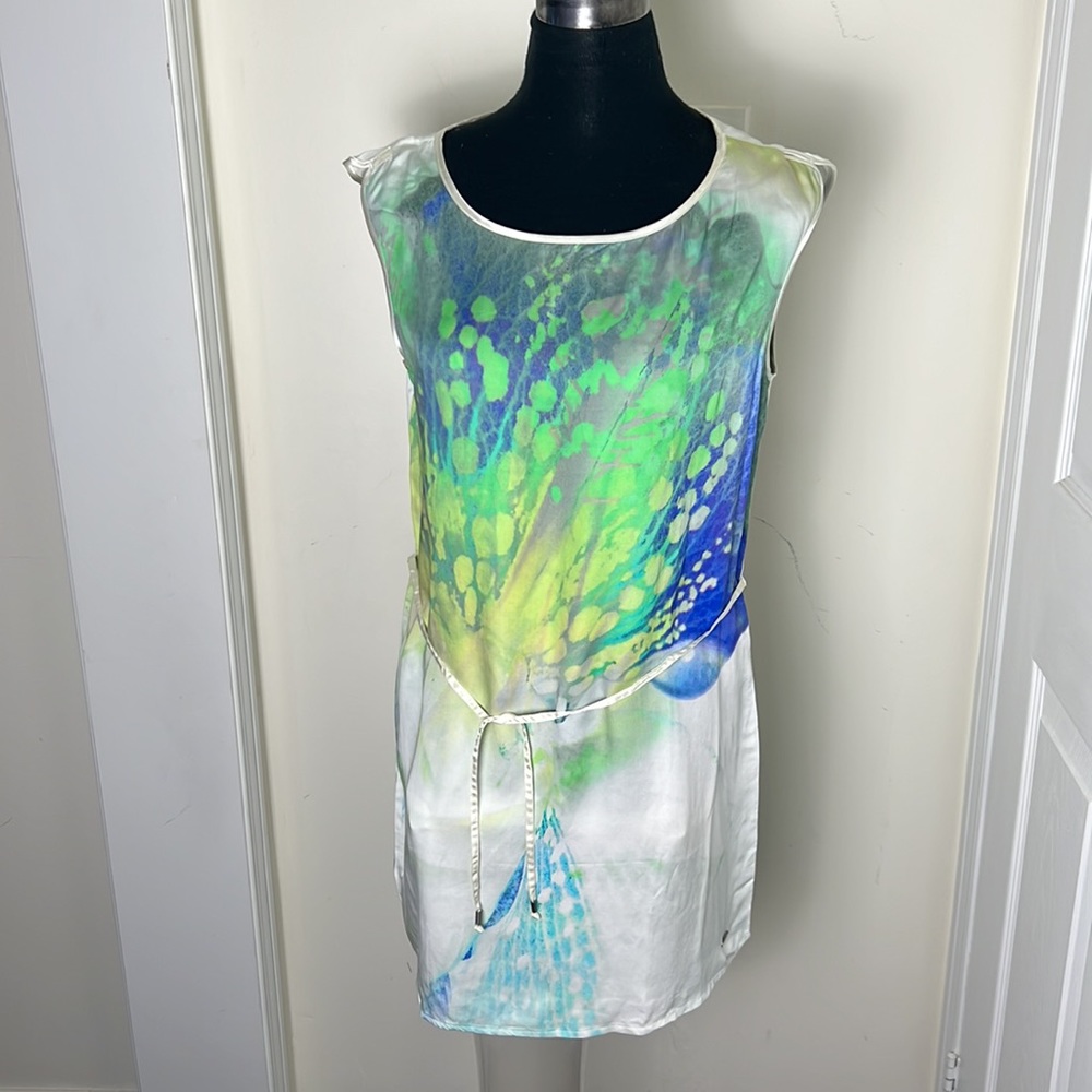 EDC Earthy Tone Spring Vibe Tunic Sleeveless Top Size Medium